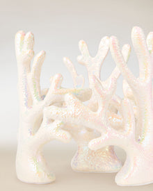 Iridescent Coral Pedestal 3-Wick Candle Holder